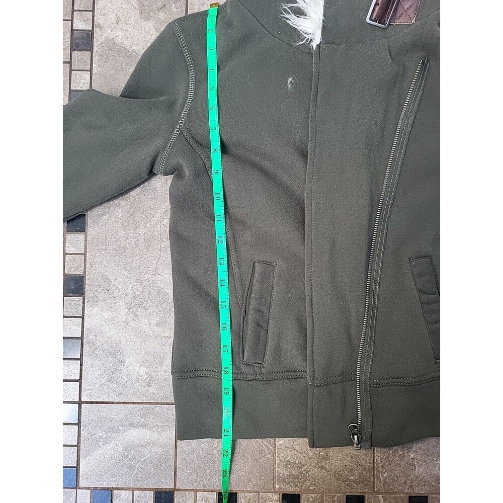 NWT Vintage Aeropostale Womens Knit Sherpa Aviator Bomber Jacket, Green, Small - Picture 6 of 10